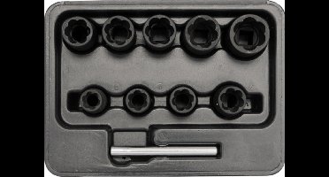 Yato YT-0603 - Schroefverwijderaar Set - 3/8" Aandrijving - 10 Stuks - Met Walizka