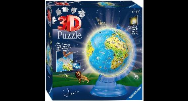 Ravensburger XXL Kinder globe Night Edition Engelstalig - 3D Puzzel - 180 stukjes