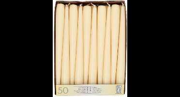 2x 50 Kandelaarkaarsen Ø 22 cm · 25 cm champagne