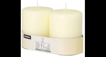 6x 2 Stompkaarsen Ø 80 mm · 100 mm ivoor Ivory