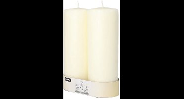 6x 2 Stompkaarsen Ø 80 mm · 220 mm ivoor Ivory
