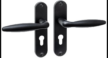 Intersteel Deurkruk Jupiter basic op schild ovaal 185x41mm profielcilindergat 55mm zwart