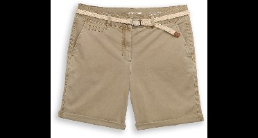 Tom Tailor - Chino-bermuda met riem - Maat 40 - Silver Olive