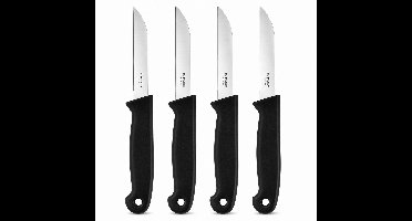 4-delige Schilmesjes Set – RVS – Zwart PP-Handvat – Schilmes 16,3 cm – Keukenmesjes voor Fruit & Groente