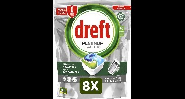 8 x Dreft Platinum All In One - Vaatwascapsules - Original - 43 Capsules
