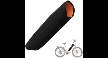 E-Bike Accu Beschermhoes voor Geïntegreerde Batterijen, Universele Batterij Afdekking met Klittenband, Waterbestendig en Beschermend tegen Kou en Weersinvloeden, Eenvoudig te Bevestigen - Oranje