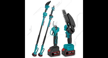 Telescopische Mini Kettingzaag - Snoeizaag - Kettingzaag - Handzaag - 3500W - 6 Inch - 20000RPM - Draagbaar en Veilig - 3-in-1 - Draadloos - 1 Accu - 1 Oplader