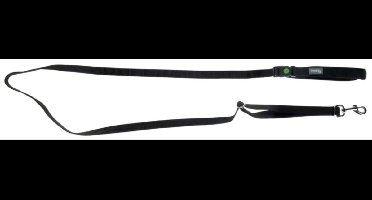 Kerbl Miami Multi-Leash, zwart, 180 cm, 20 mm, 82076 (1 stuk)- Multiriem - Korte riem - Joggingriem - Schouderriem