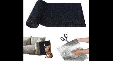 Zelfklevende Kattenkrabmat, Kattenkrabplank Voor Aan De Muur, Krasbescherming Voor Bank, Hoekkrabmat - Zwart 30*100cm