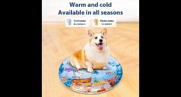 Kattenwatermat, Verbeterde, Verdikte, Antikrasbestendige, Lekvrije Waterspeelmat Voor Katten Met Drijvende Vissen, Zomerkoelmat Voor Huisdieren, Interactief Kattenspeelgoed Voor Binnenkatten