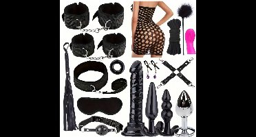 Oneay BDSM 17-delige seksspeelgoedset voor volwassenen, flirtset voor stellen, bondage set voor volwassenen, Valentijnsdagcadeau, kerstcadeau, seksspeelgoed