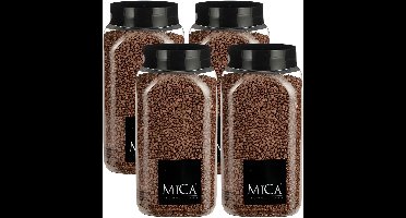 Mica Decorations decoratie stenen/granulaat - 4x - 650ml - koper - hobby steentjes