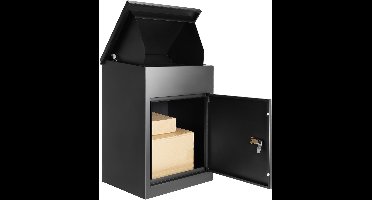 WEVERO Pakketbrievenbus Buiten 53 cm – Brievenbus - Anti-Diefstal - Slot - Pakketten - Post – Waterdichte Pakketbox – Zwart