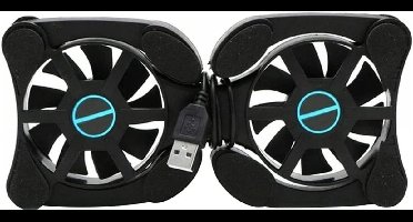 Laptop Koeler - Notebook Standaard - Oververhitting Voorkomen - Dubbele Stille Ventilatoren - 7-15 inch Laptops - Zwart