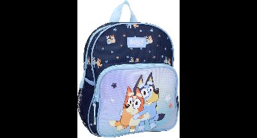 Bluey Kinder Rugzak Smoochy Kiss – Schoolrugzak – Blauw – Met Voorvak – 29x23x10 cm