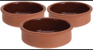 Excellent Houseware - Tapasschalen - Terracotta - 3 stuks (1028083)
