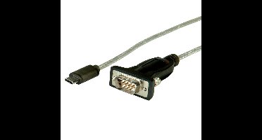 ROLINE USB - Seriële Converter kabel, type C - RS232 , zwart, 1,8 m