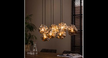 Hanglamp Rocky Chromed 7 lampen - Glas