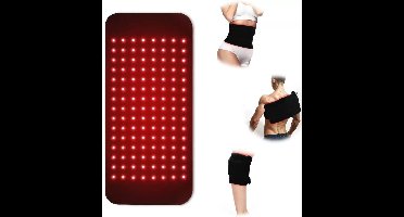 Roodlichttherapie voor het lichaam – 45 x 21 cm Near-infrarood lichttherapiewrap – Draagbaar, flexibel en zacht lichtkussen voor rug, taille, buik, knie, gewrichten en spieren – 660 nm & onzichtbaar 850 nm