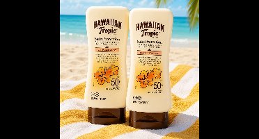 Hawaiian Tropic Zonnebrand Lotion Glowing Protection SPF 50 - 2 x 180 ml - Voordeelverpakking