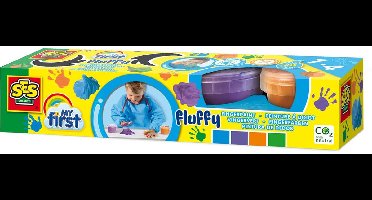 SES Creative - My First - Fluffy vingerverf - Luchtig - Geen Geknoei - Makkelijk Uitwasbaar - 4 Kleuren - Sensorisch Speelgoed – vanaf 1 jaar