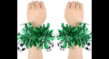 5 Paar Groen Voetbal Polsbandjes – Wereldbeker Sportthema Feest Optreden Decoratie Kleurrijke Armband Accessoires