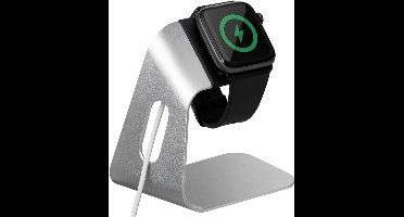 Eko, Moderne en resistente stalen oplaadstandaard voor Apple Watch, Zilver