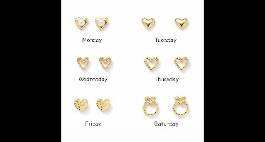 Oorbellen set - Goudkleurig - week set - roestvrij staal - verguld -Sieraden - Oren - Vrouwen- verjaardag cadeau - cadeau - Schattige Oorbellen