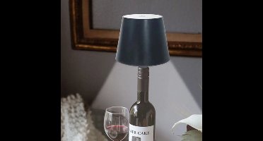Draadloze wijnfleslamp, decoratieve LED-verlichting, oplaadbaar, aanraakgevoelig, 3 kleurtemperaturen beschikbaar, geschikt voor slaapkamers, eetkamers, bars - USB oplaadbare wijnfles tafellamp, dimbaar nachtlampje (bruin).