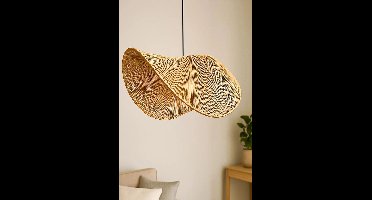 Asir - Kroonluchter - Mosterd - PLASTIC BEHUIZING - 50 x 53 x 50 cm
