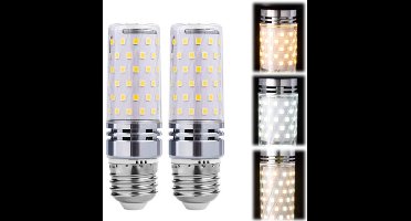 2-pack: E27 12W Tri-color dimbare 'Corn'-lampen — Ideaal voor verlichting in huis, magazijn en tuin