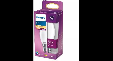 Philips LED lamp - Kaarslamp met E14 fitting - Warmwit licht: 2700K - 25W - Mat glas