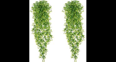 2 Stuks 78 Cm Kunstplanten Hangend Kunstplanten Hangend Als Echte Onderhoudsvrije Kunstplanten Hangplant Kunst Klimop Voor Bruiloft Kantoor Tuinfeest Muurdecoratie Huis（groente）