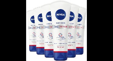 Nivea Handcrème - 3in1 - Repair - SOS - Directe Verlichting - Diep Herstel - Langdurige Bescherming - 6 x 75 ml Nieuwe formule met dexpanthénol
