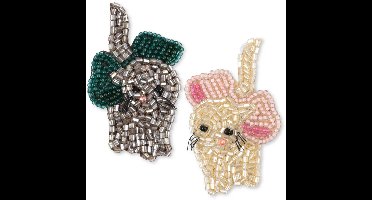 * Konges Sløjd Bow Kitty Beaded Haarspeldje 2ST | Bow Kitty