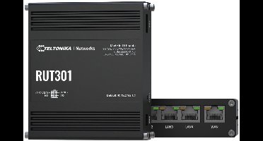 Teltonika RUT301 (EU) ethernet router - Router für Mobilfunknetz - Schwarz - Aluminium - Industriell - LAN - Leistung -