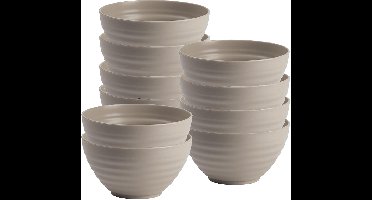Plasticforte Soepkommen - 10x - D15 x H8 cm - taupe - kunststof - onbreekbaar - servies