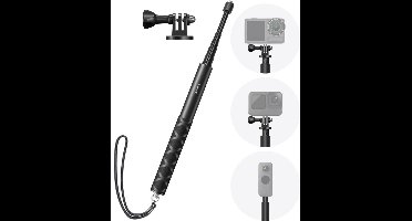 Sounix Telefoon Statief - Tripod Statief - SelfieStick voor actioncamera en smartphone - 114cm - met 1/4 Schroef voor GoPro, Action Cameras, DJI OSMO, Insta360 - Zwart