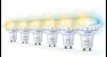WiZ Voordeelverpakking - GU10 met 6 Spotjes - 50W - 400lm - Warm tot Koelwit Licht - Slimme LED Verlichting - Werkt met Apple HomeKit, Alexa en Google Home - Tunable White