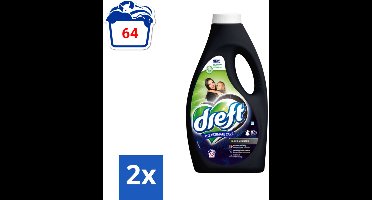 Dreft - Wasmiddel - Vloeibaar wasmiddel - Black and Dark - 32wb/1,44L x 2