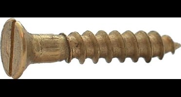 Kelfort Houtschroef platverzonken kop zaagsnede messing 3.0 x 25mm