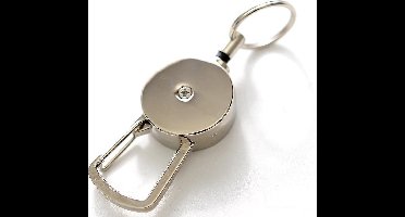 New Age Devi - Sleutelhanger met koord en uittrekbaar haakje - Metaal - Zilver