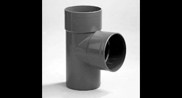 Dyka Stroom T-stuk 2x lijmmof 1x spie 90° PVC keurmerk BRL52100 125mm