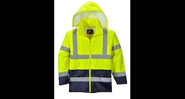 Portwest Hi-Vis Klassiek Tweekleuren Regenjack H443 - Geel/Zwart - XL