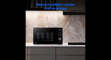 MEDION magnetron met grill en convectie (23 liter, 900 watt, 1000 watt grill, 1680 watt convectiefunctie, 11 automatische programma's, 5 vermogensstanden, ontdooifunctie, roestvrij staal, MD12031) zwa