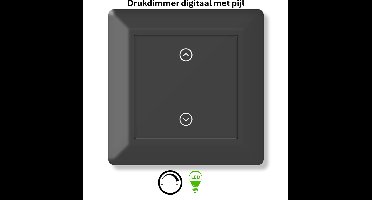 Freelux Drukknop | Led Dimmer | 230VAC - 500VA/2,1A | Pijlopdruk | Signaal zwart mat gelakt