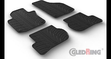 Gledring Rubbermatten passend voor Volkswagen Golf V 2003-2008 / Jetta 2005-2011 / Golf VI 2008-2013 / Scirocco 2008- (T profiel 4-delig + ronde&ovale montageclips)