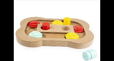 Duvoplus - Speelgoed Voor Dieren - Hond - Slide `n Snack Puzzle - Been 28x19x2,5cm Meerkleurig - 1st