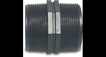 Nippel buitendraad pp zwart 1/2 inch 1 stuk Deltafix