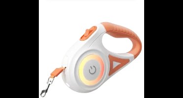 5M Oranje Kleur – Automatische Intrekbare Hondenriem met LED Licht – Lichtgevende Modeband Voor Honden – Ideaal Voor Puppy’s & Huisdieren – Flexi Lopen in de Donker